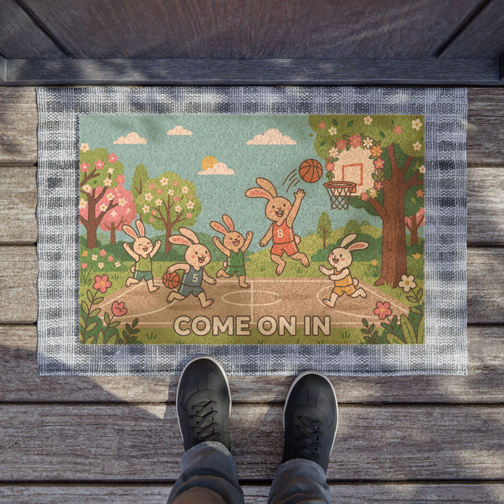 Hoppy Hoops Spring Welcome Doormat