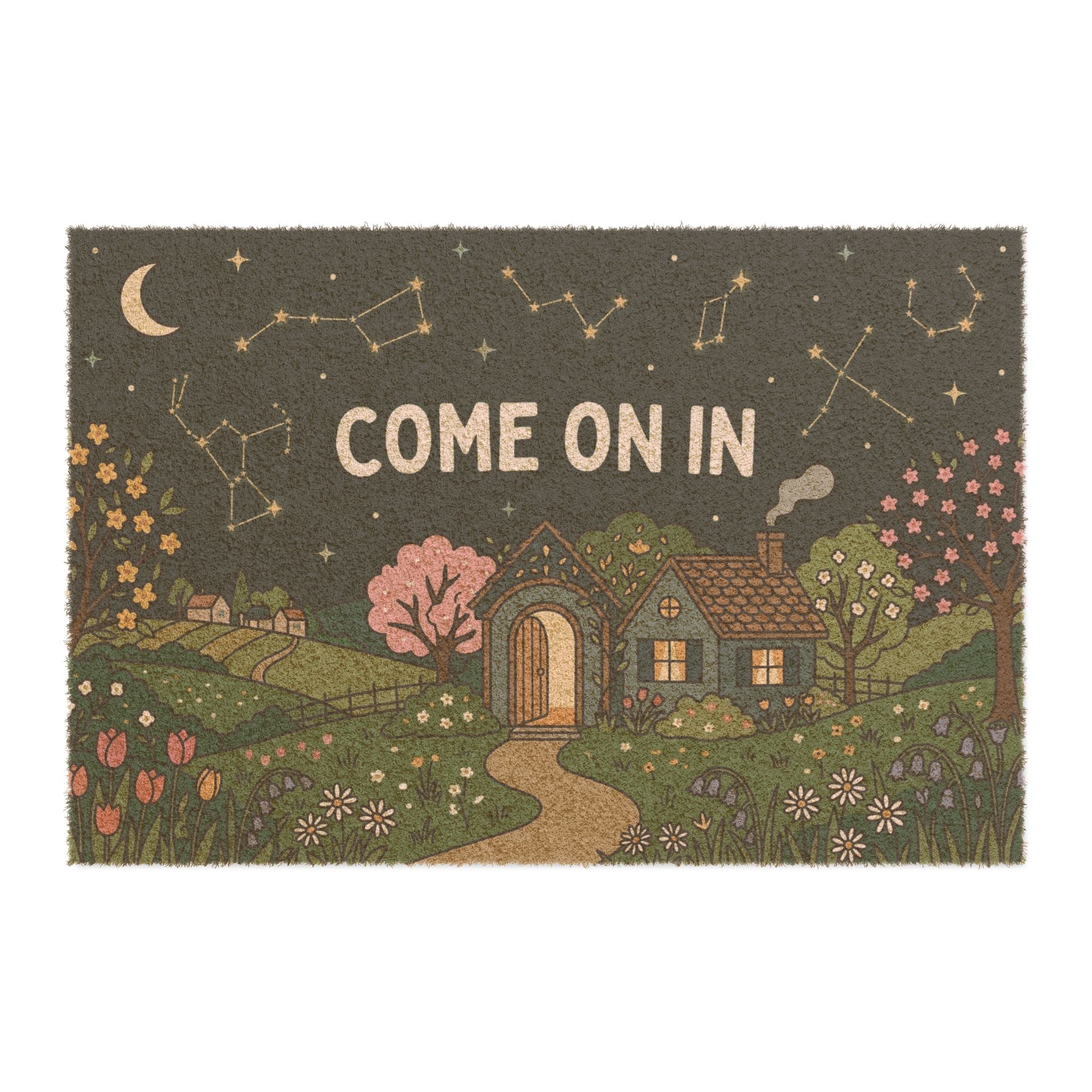 Starlit Spring Cottage Welcome Doormat