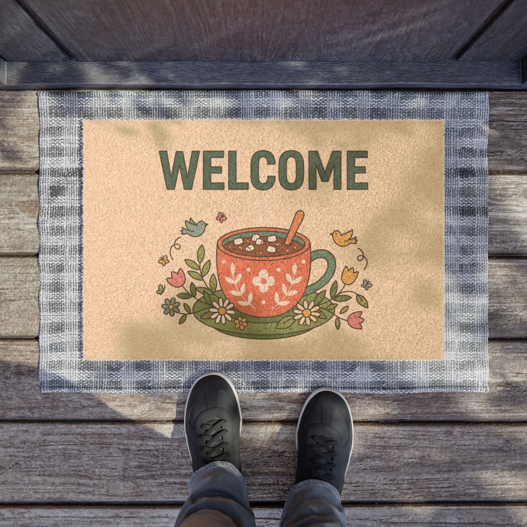 Cozy Cocoa Spring Welcome Doormat