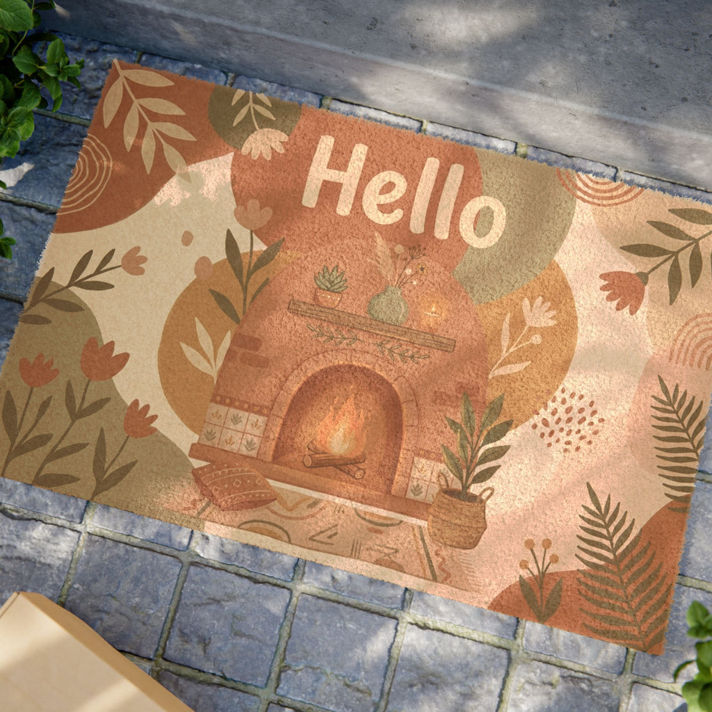 Cozy Boho Hearth Hello Welcome Mat