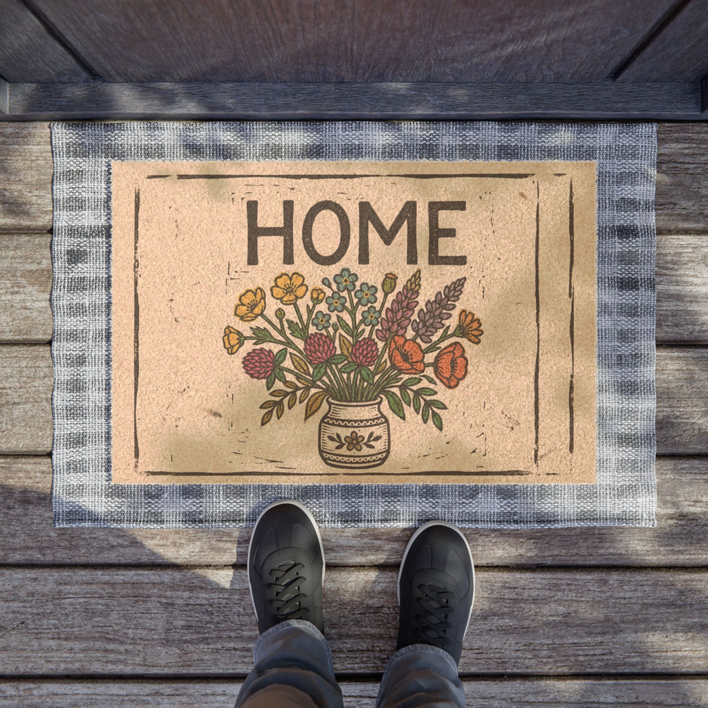 Bold Linocut Wildflower Home Wall Art