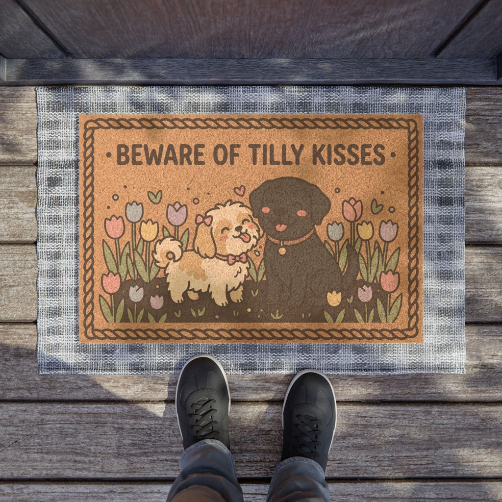 Tilly & Penny: Beware of Kisses Doormat