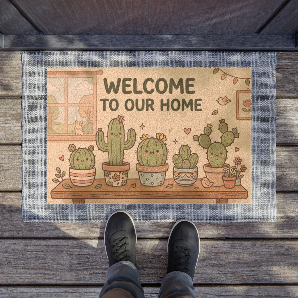 Kawaii Cactus Family Welcome Home Art