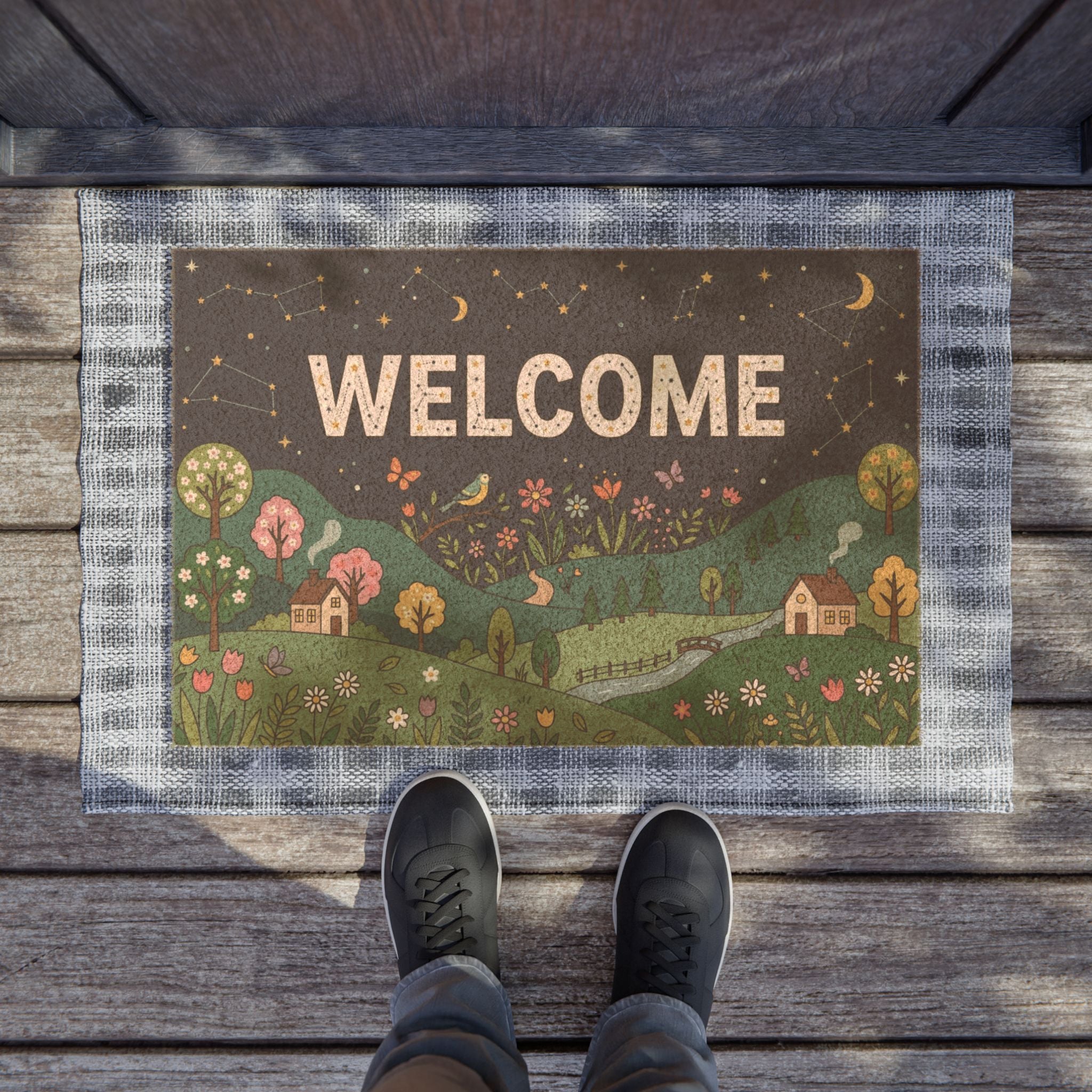Celestial Spring Meadow Welcome Mat