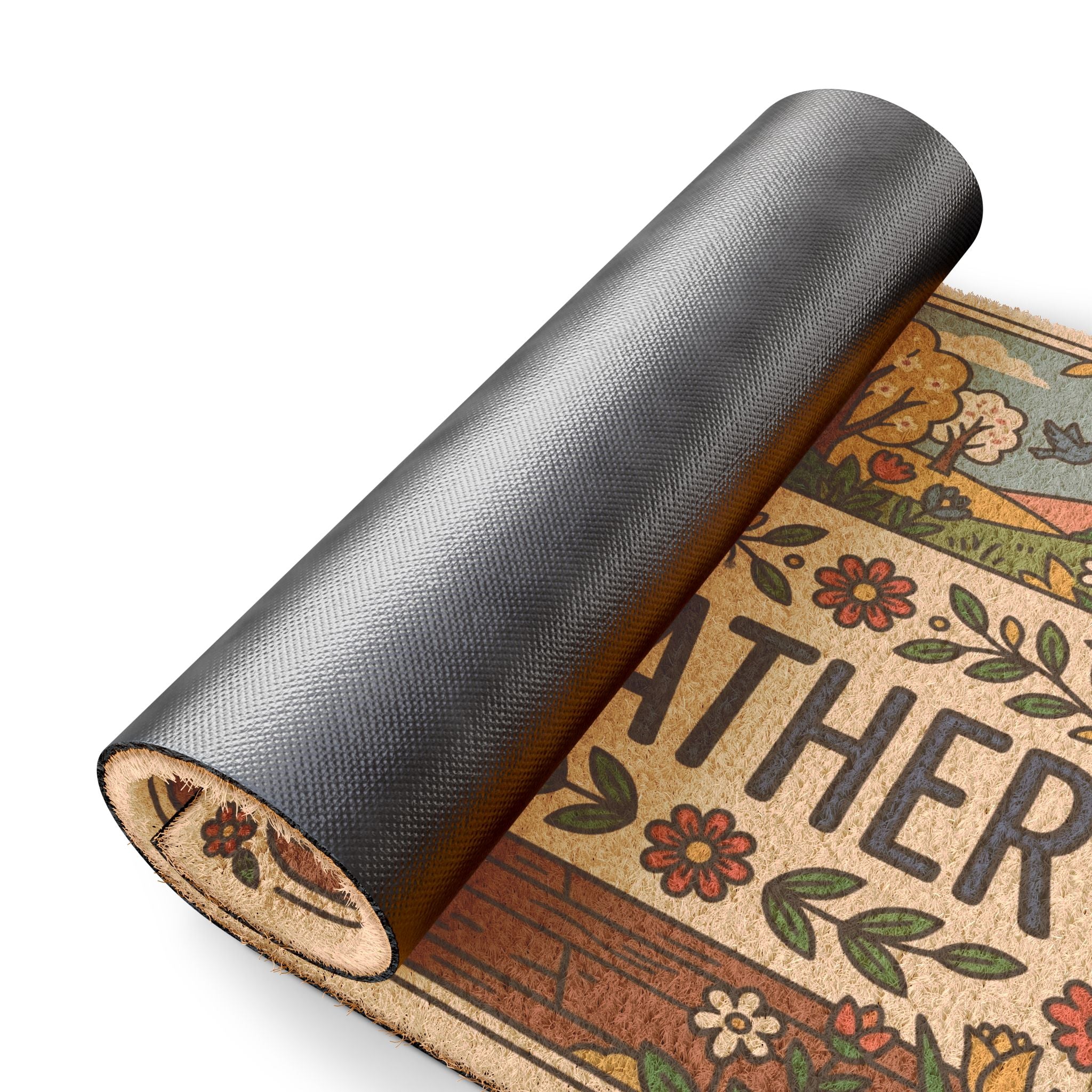 Vibrant Retro Spring Hearth Gather Doormat
