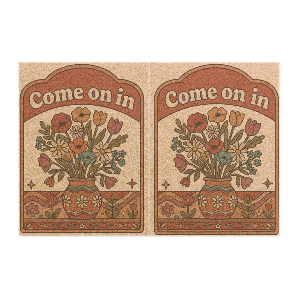 Retro Groovy Wildflower Come On In Sign