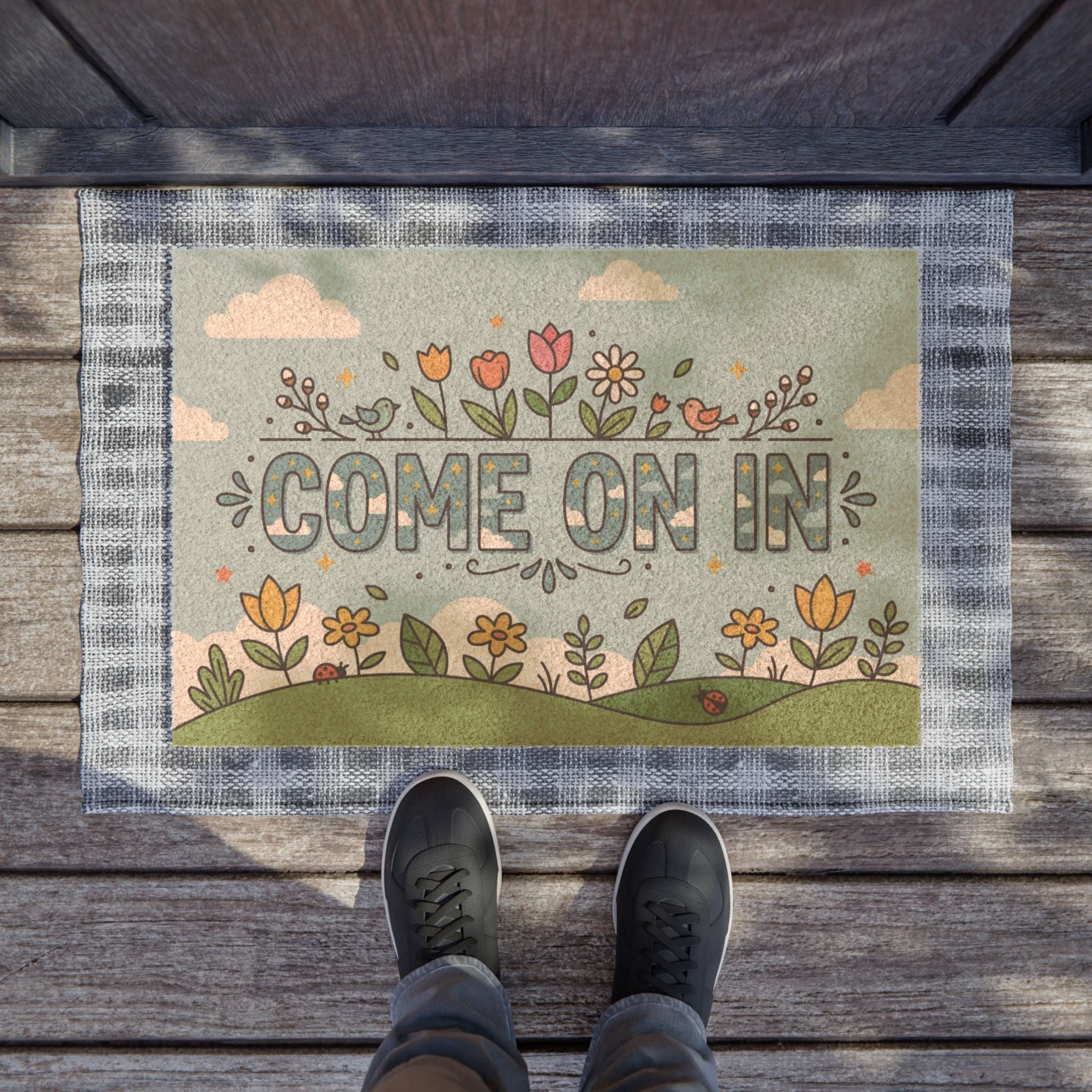 Spring Meadow Come On In Doormat