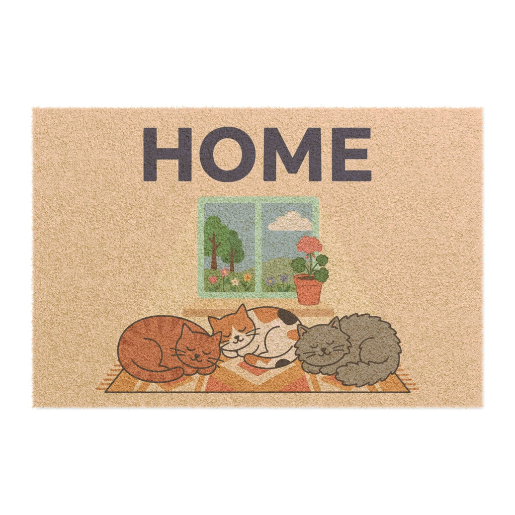 Sunlit Sleeping Kittens Welcome Mat