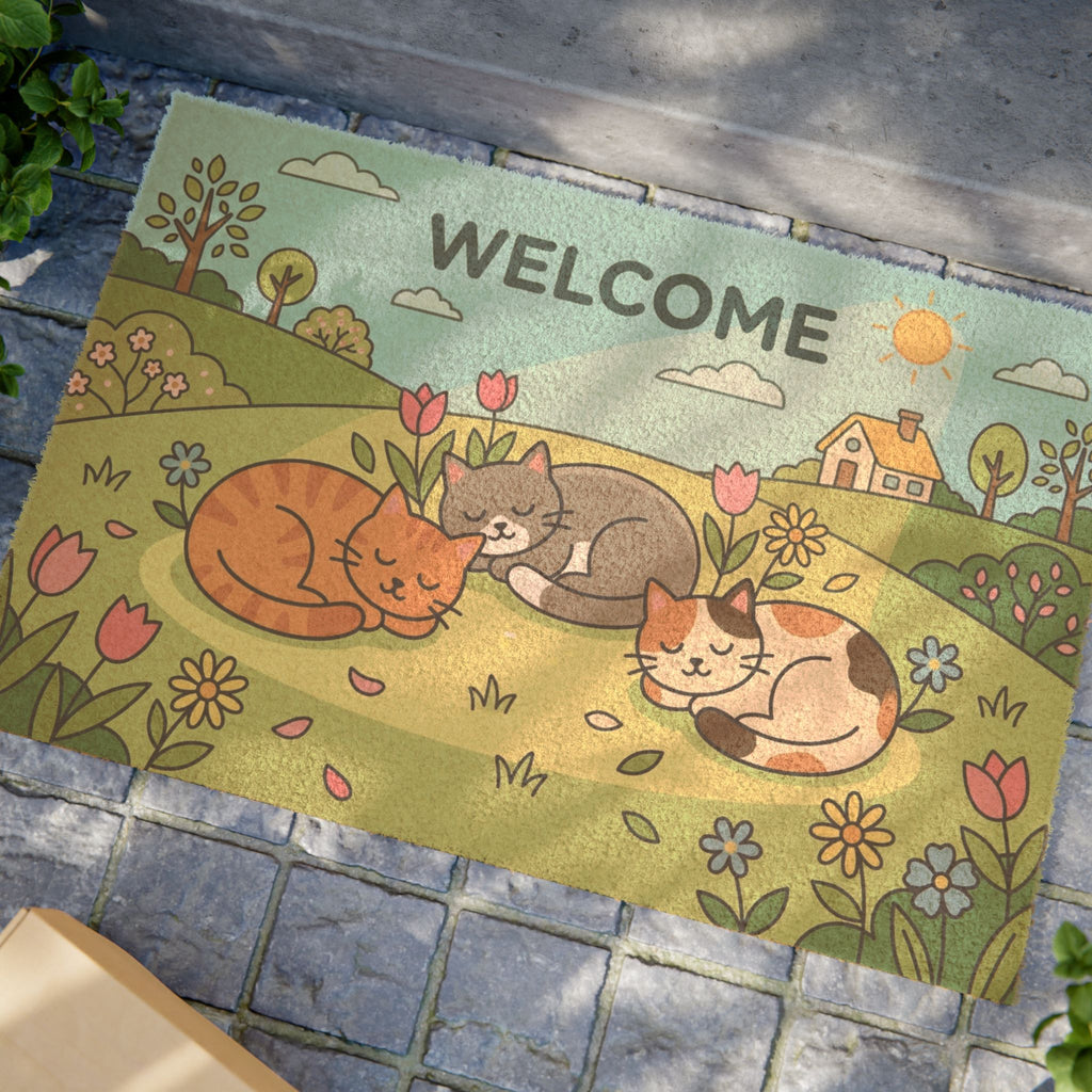 Cozy Cats Spring Welcome Mat