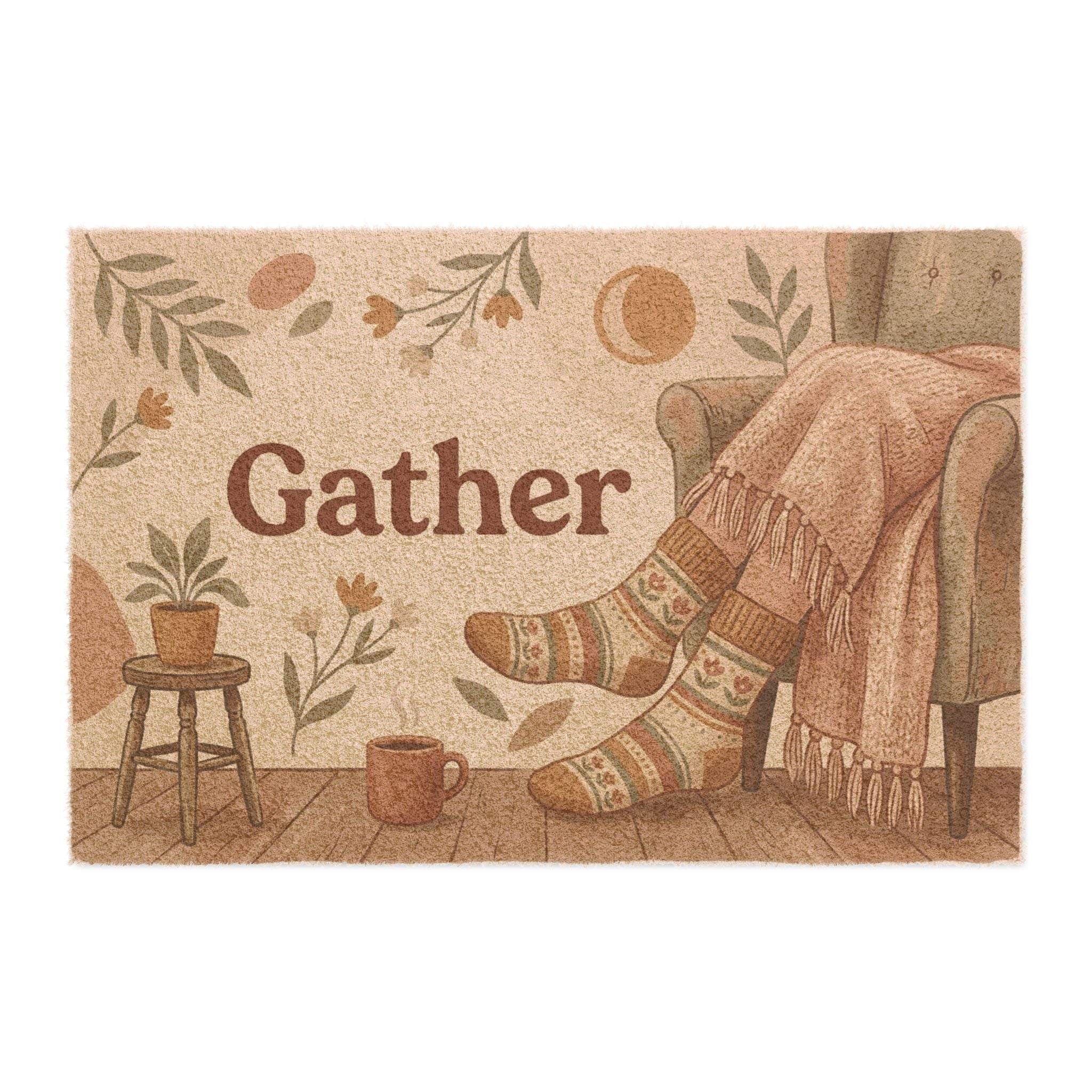 Boho Gather Cozy Socks Spring Doormat