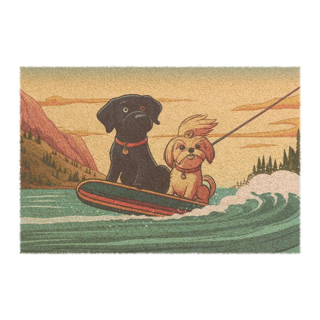 Surf's Up Dogs! Welcome to Our Pad Doormat