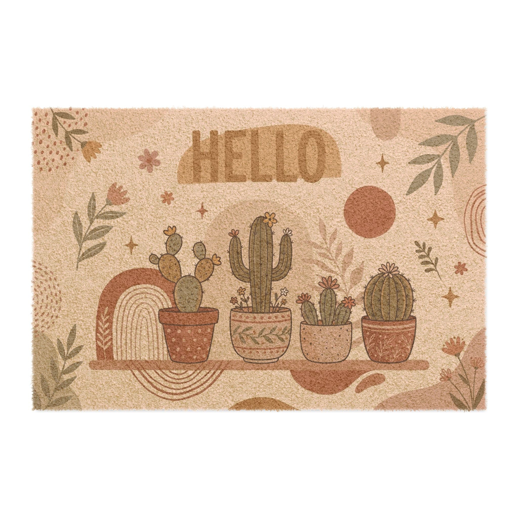 Cozy Boho Desert Blooms Welcome Doormat