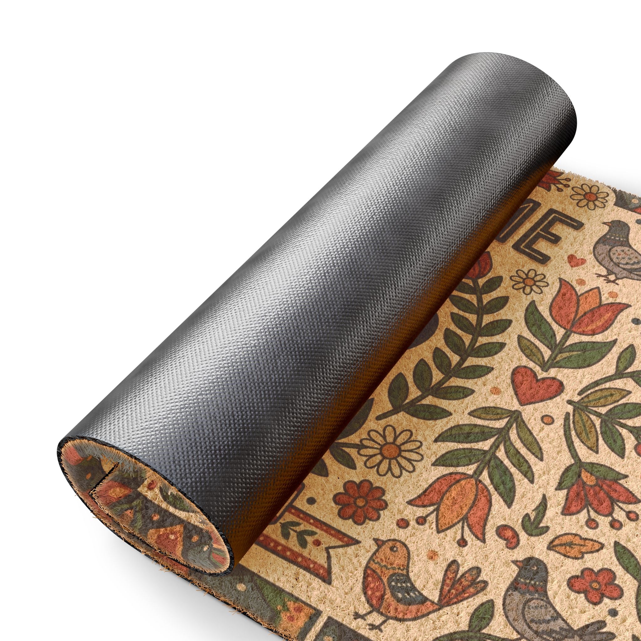 Nordic Folk Cocoa & Blooms Welcome Mat