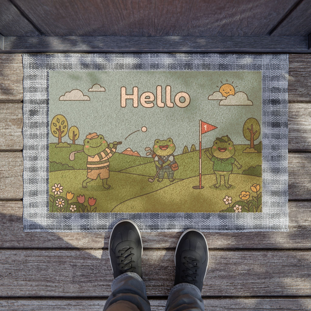 Hoppy Golfers Hello Spring Doormat