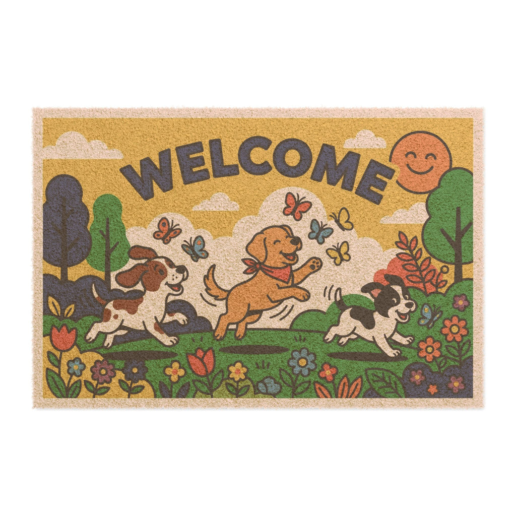 Bold Pop Art Puppy Paradise Welcome Doormat