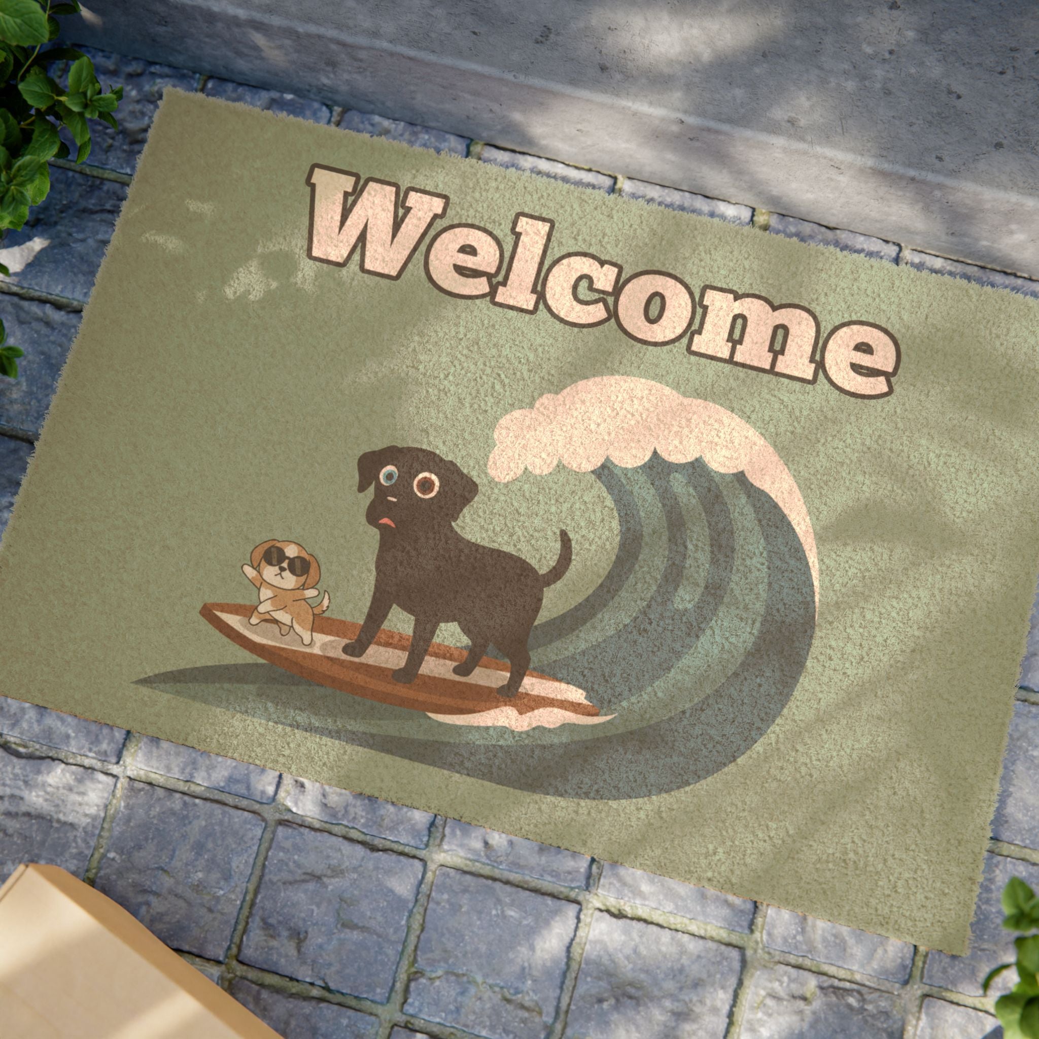 Bold Wave Pups: Minimalist Surf Art