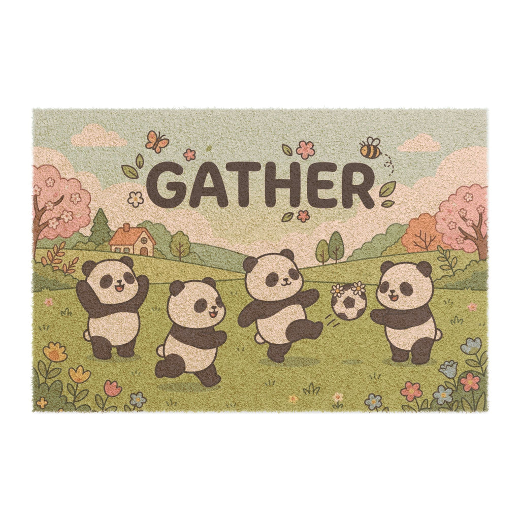 Kawaii Spring Pandas Soccer Gather Art