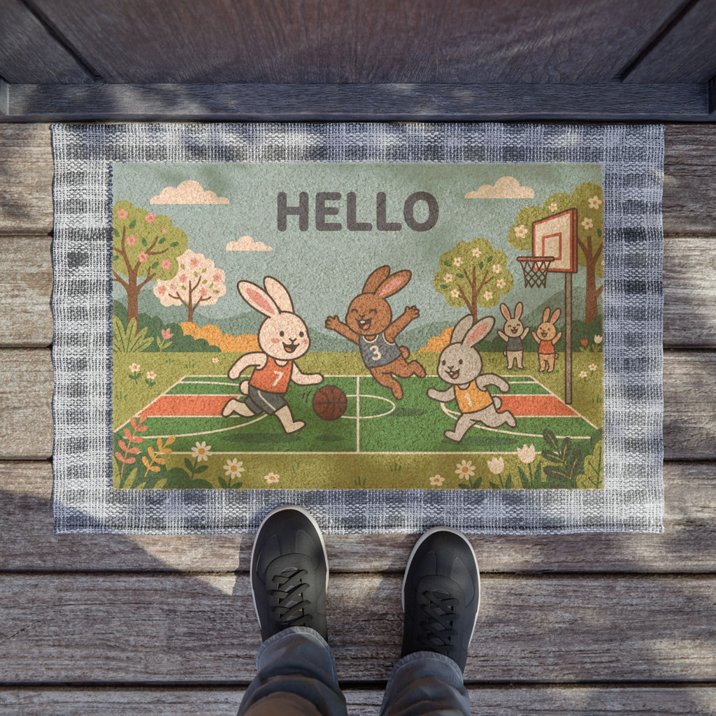 Hello Spring Playful Hoops Bunny Art Print