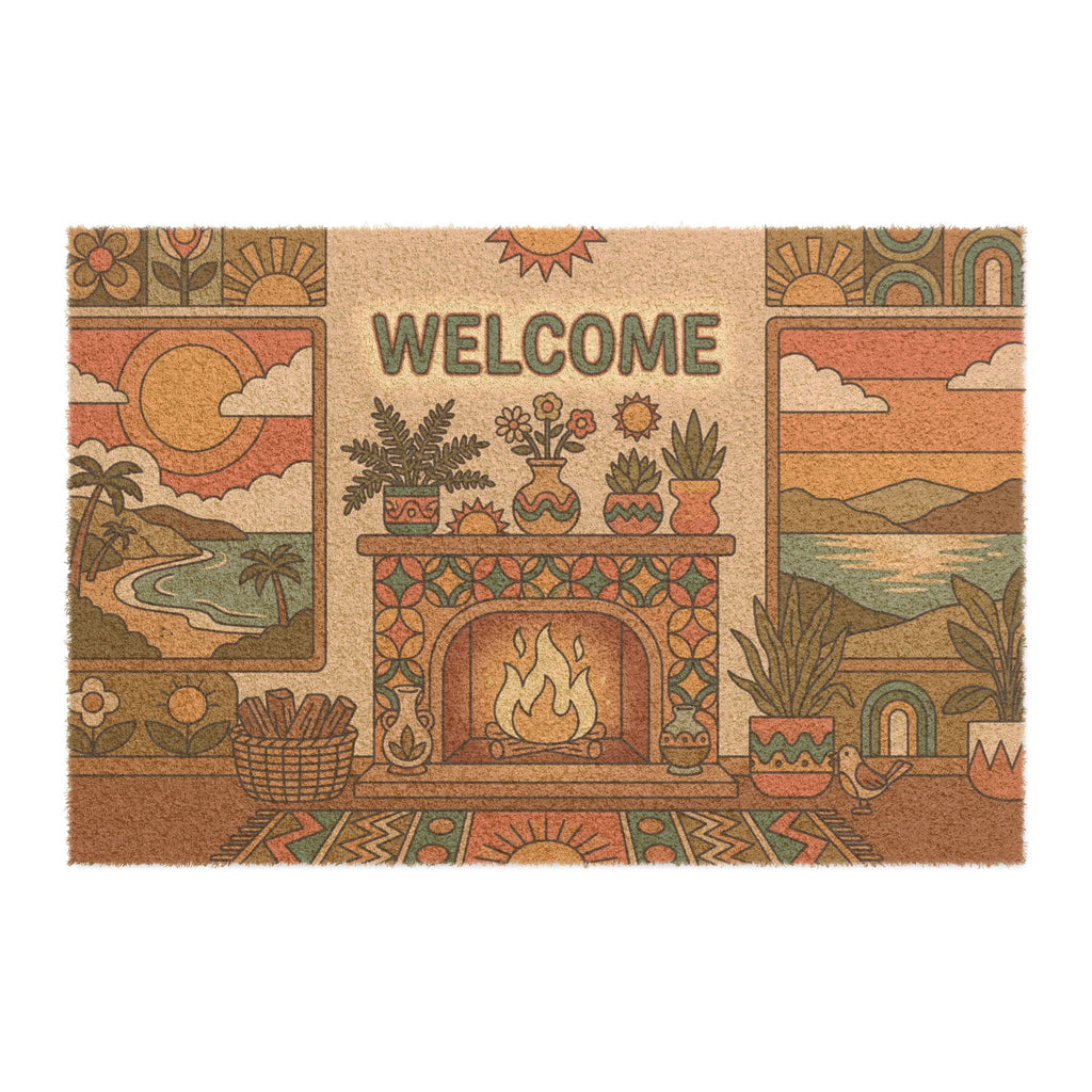 Retro 70s Summer Hearth Welcome Mat