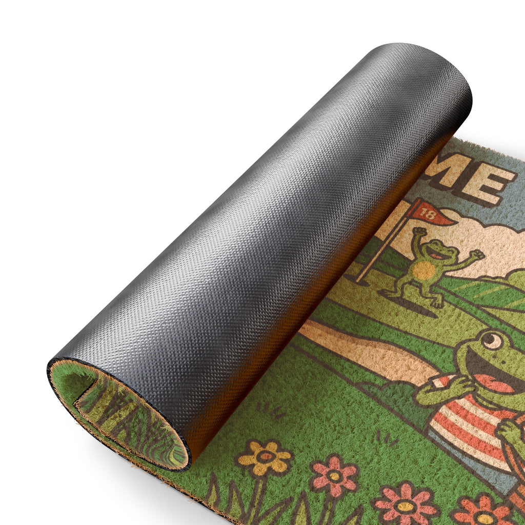 Retro Froggy Fairway Welcome Doormat