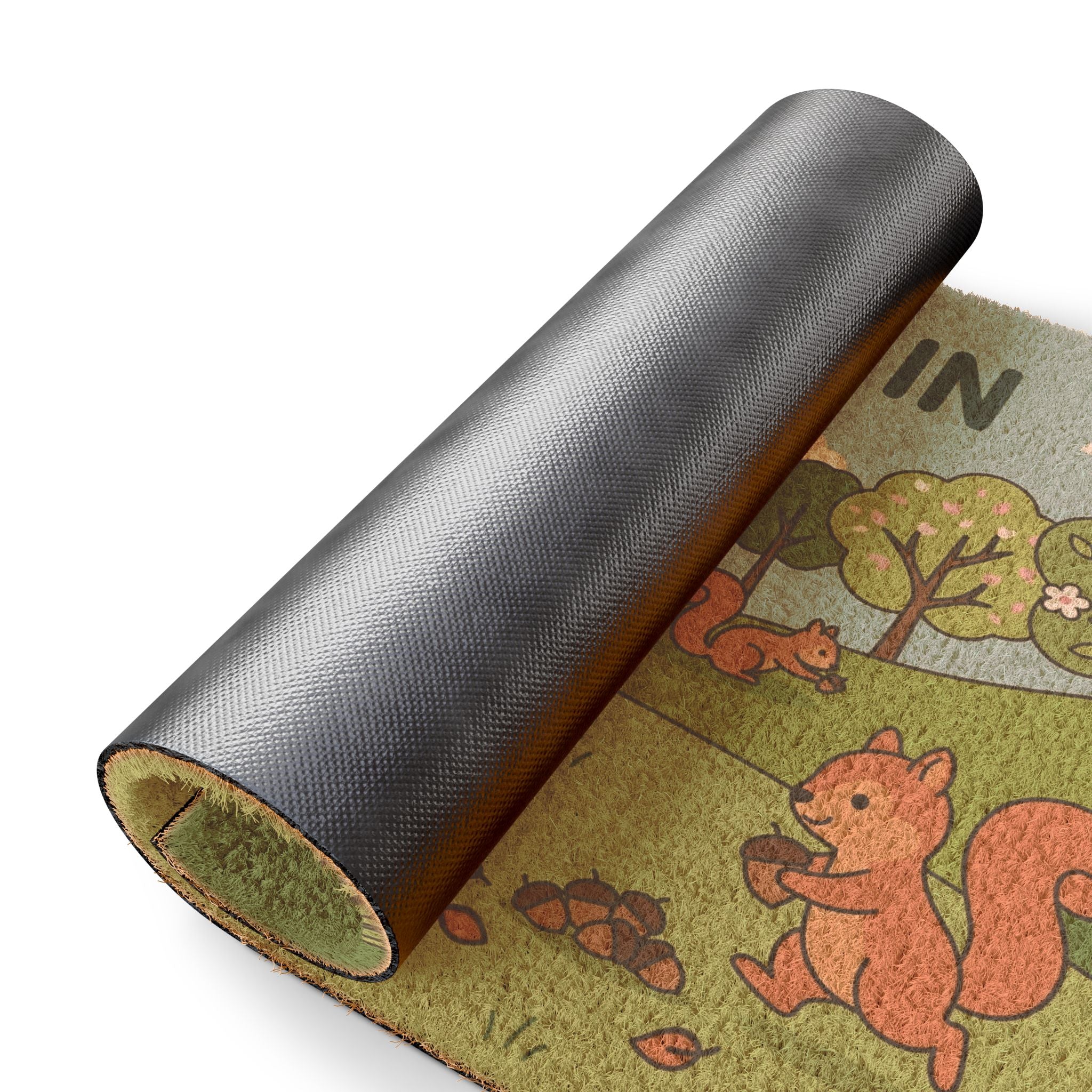 Whimsical Spring Squirrels Welcome Doormat