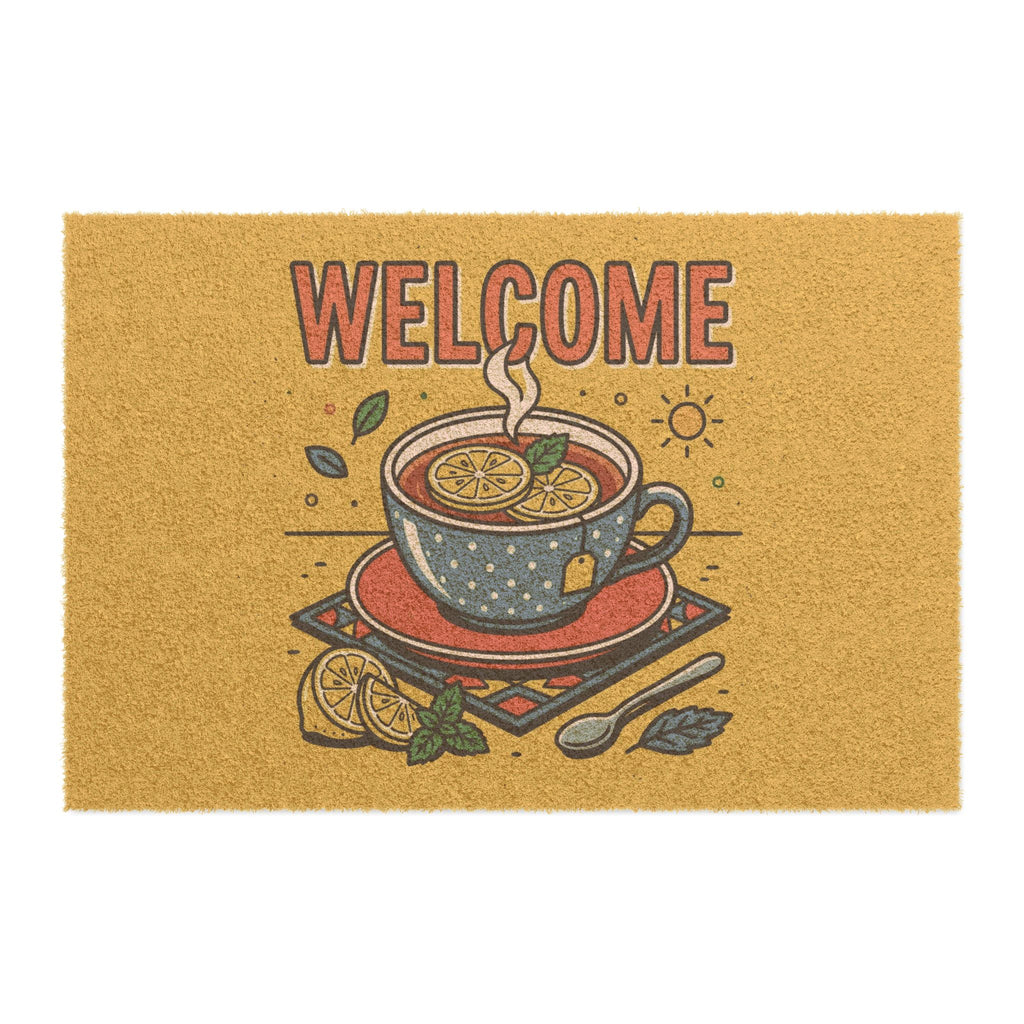 Sunny Pop Art Lemon Tea Welcome Doormat