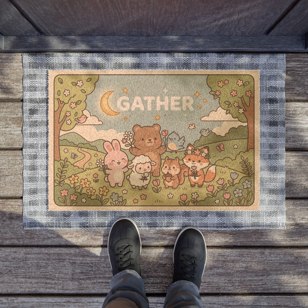 Kawaii Forest Friends Cozy Gather Art Print