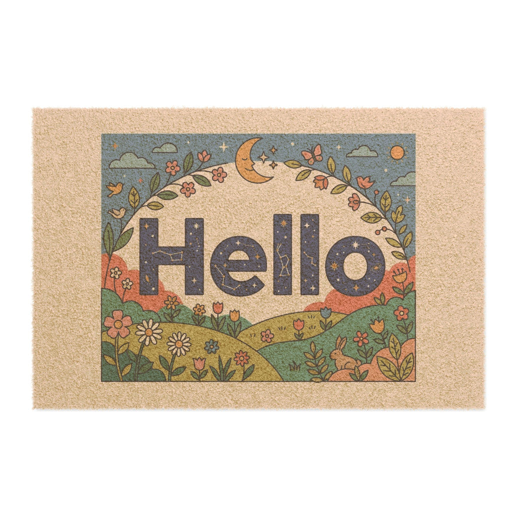 Cosmic Spring Garden Hello Welcome Art