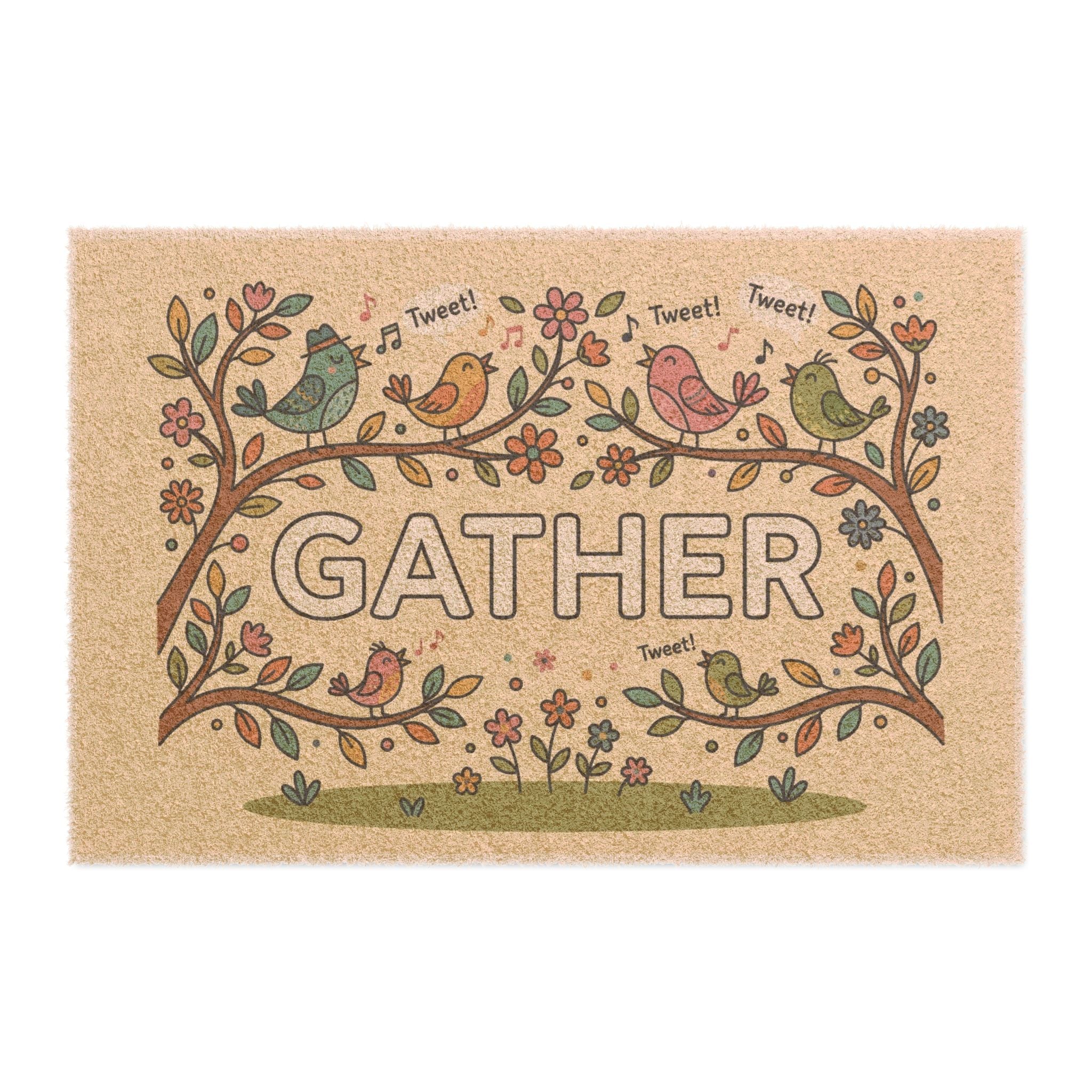 Whimsical Singing Birds Gather Art Print