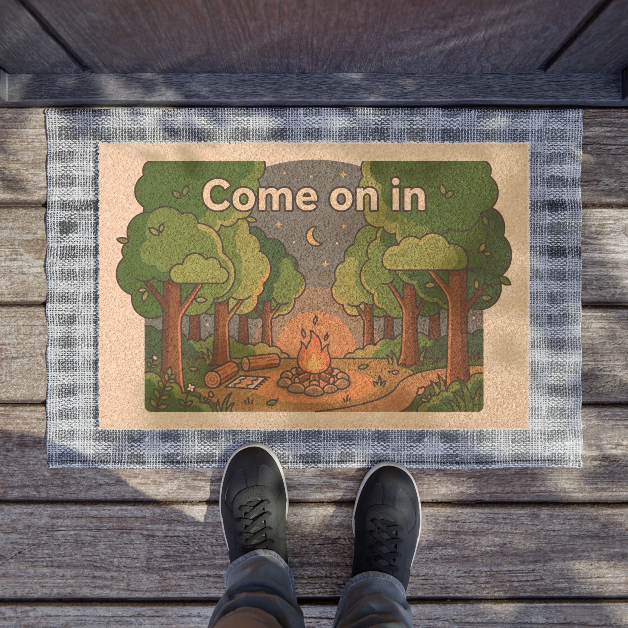 Come On In Campfire Welcome Mat