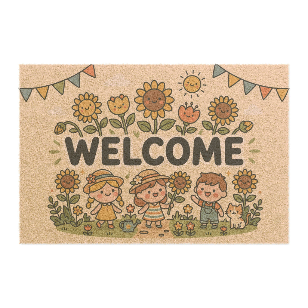 Kawaii Sunflower Friends Welcome Doormat