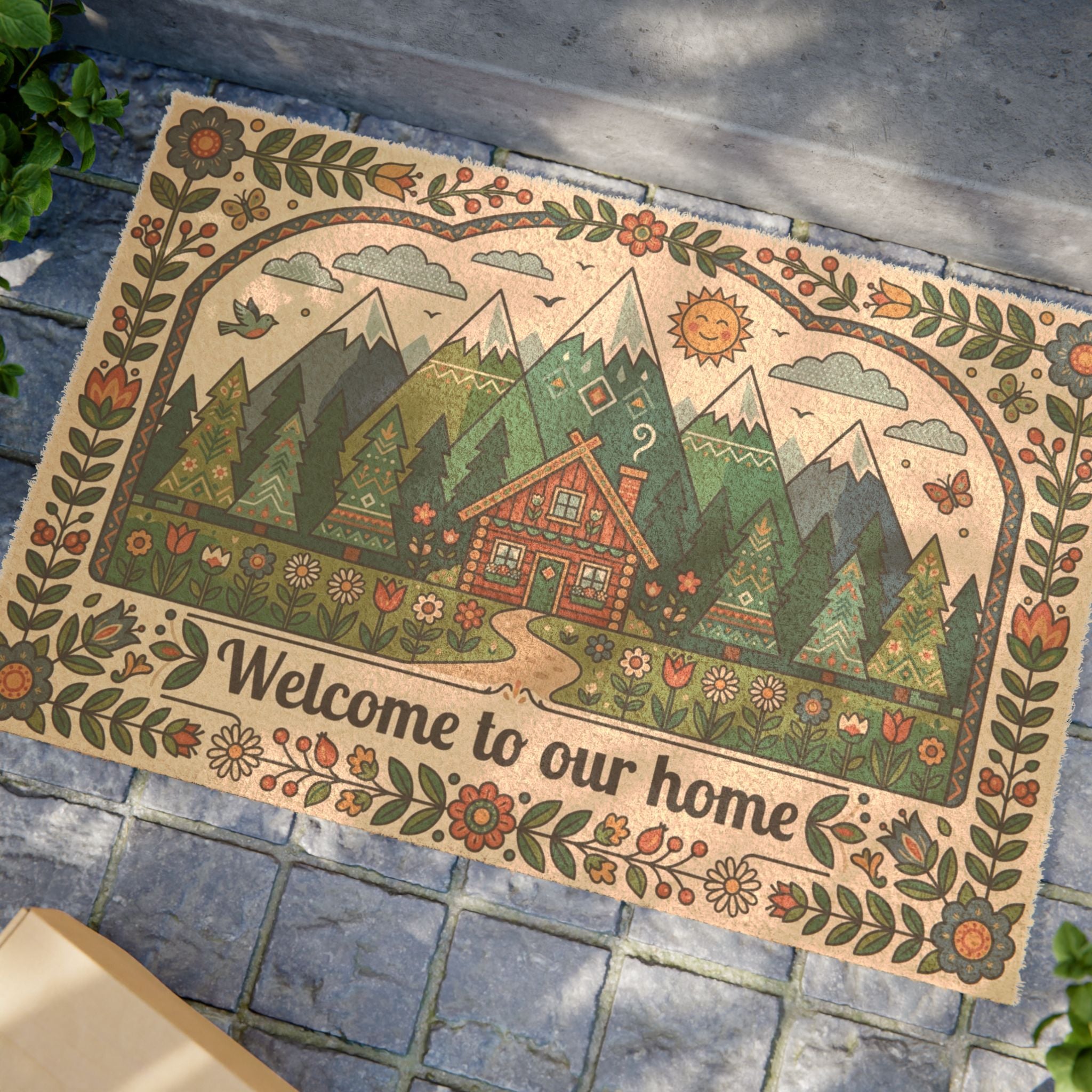 Nordic Peaks & Pines Welcome Home Doormat