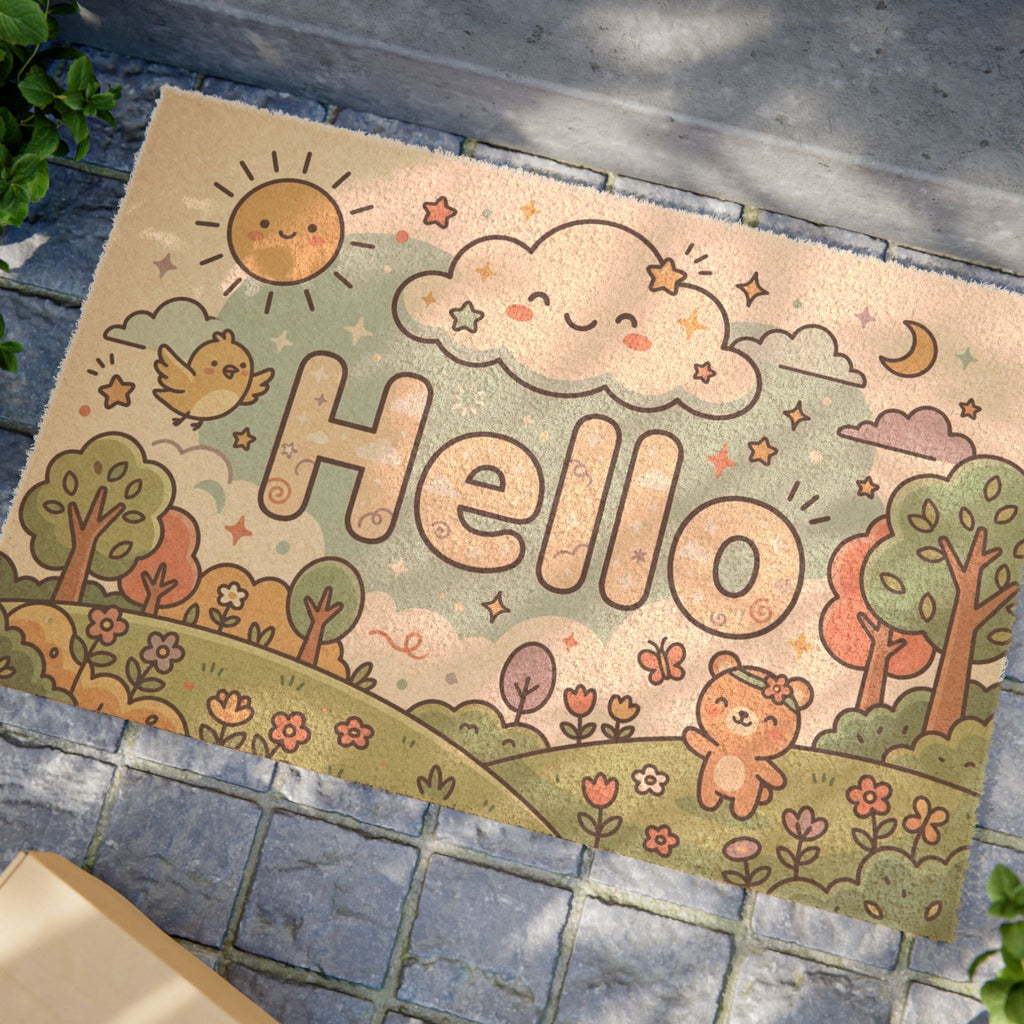 Kawaii Hello Spring Pastel Sunshine Doormat