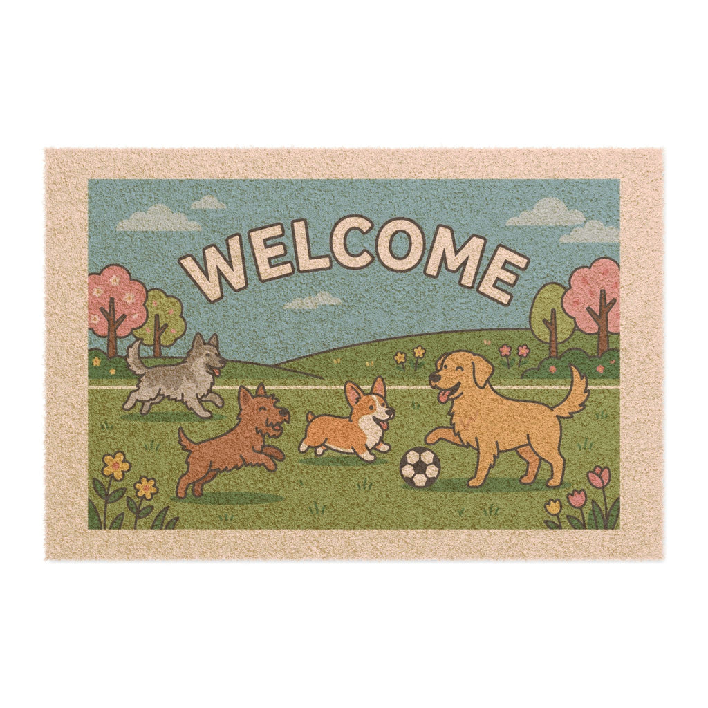 Playful Pups Spring Welcome Doormat