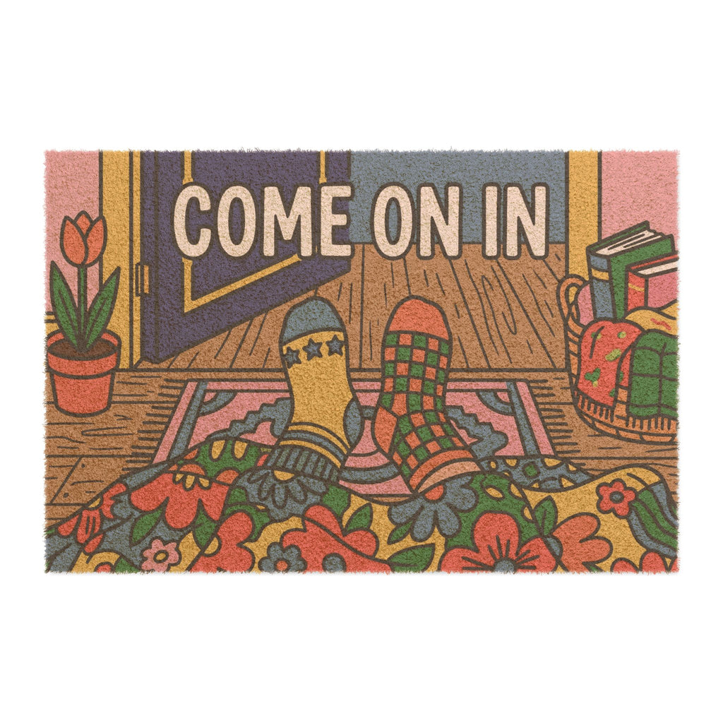 Retro Cozy Socks Spring Welcome Doormat